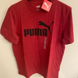 Puma Short Sleeve ESS HeatherTee Red Dahlia Size M
